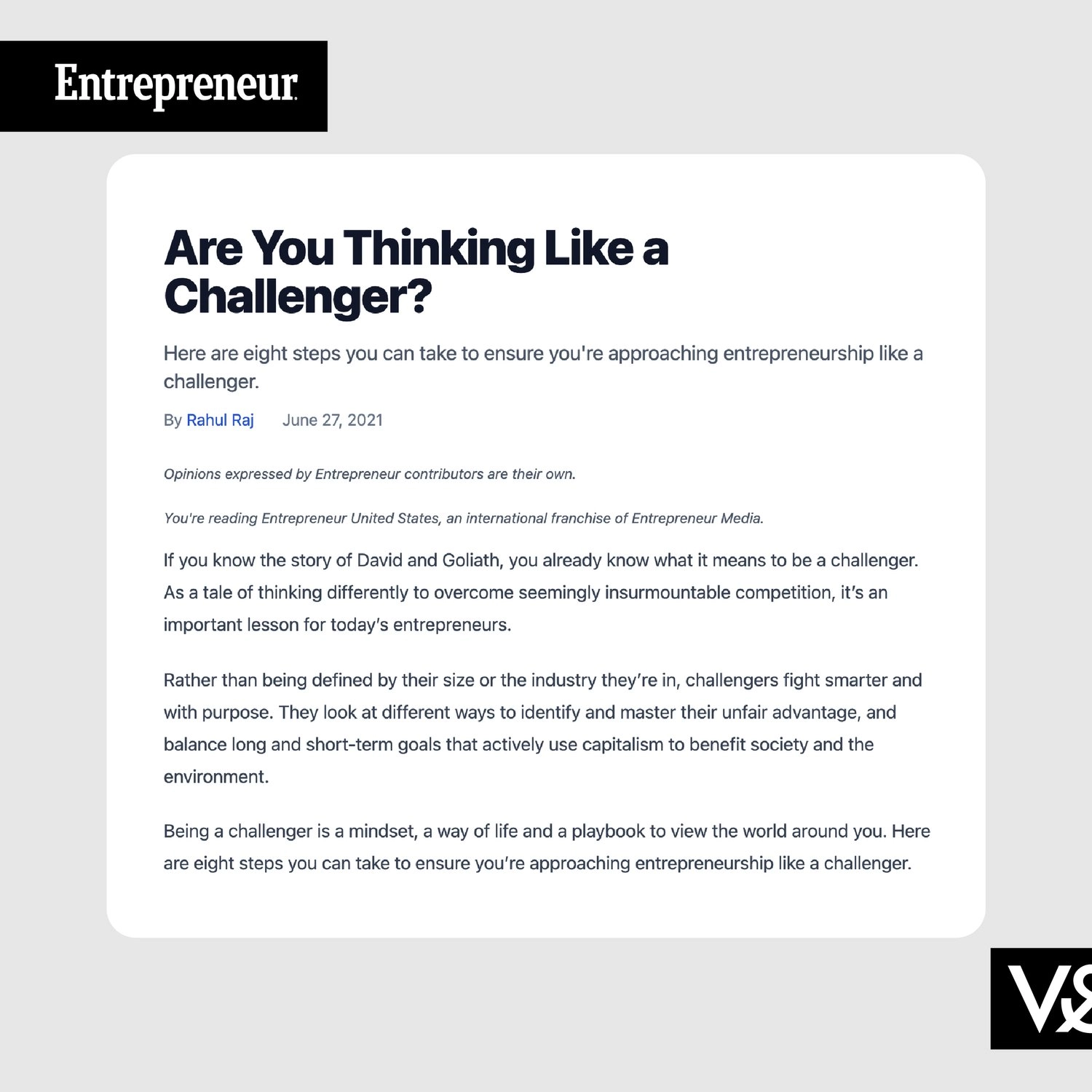 Entrepreneur – 5&Vine