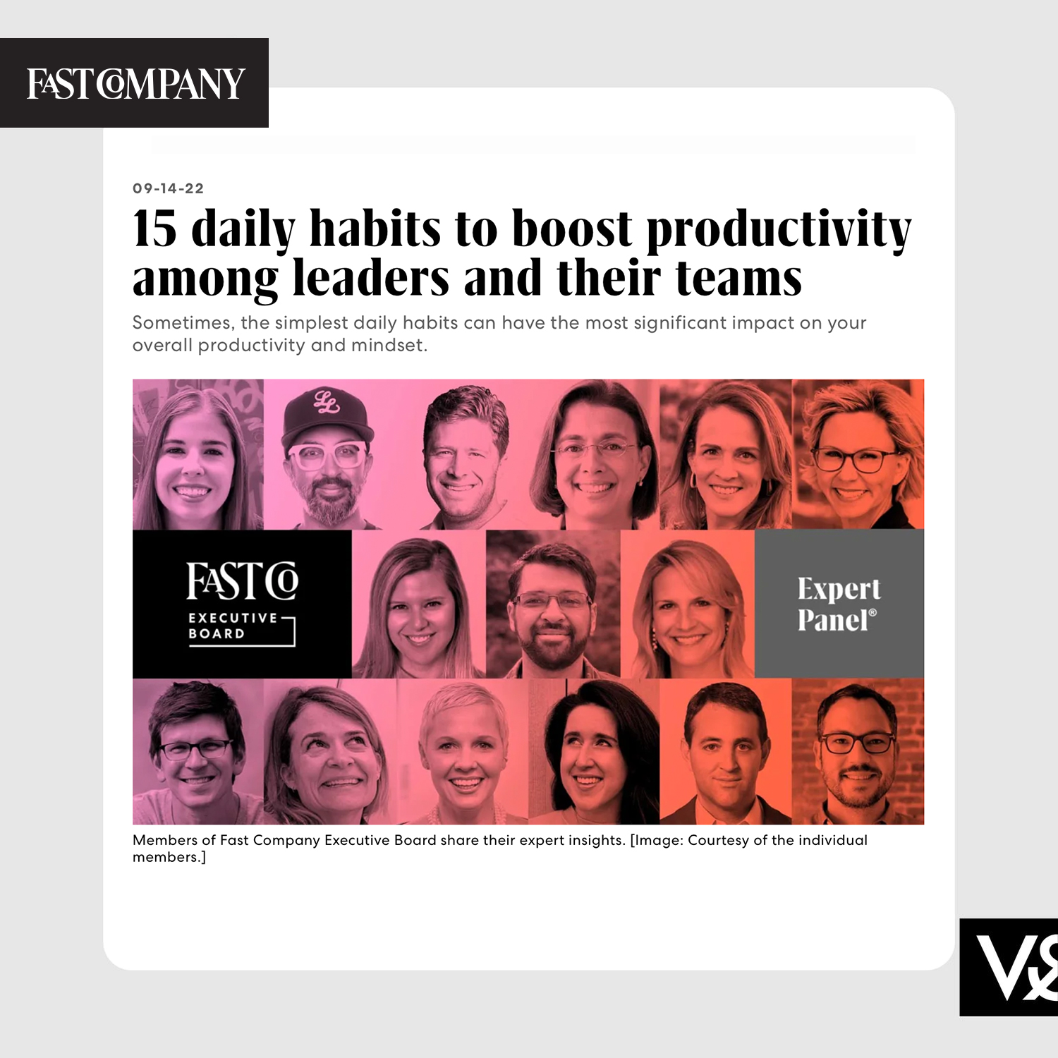 Fast Company – 15 Daily Habits