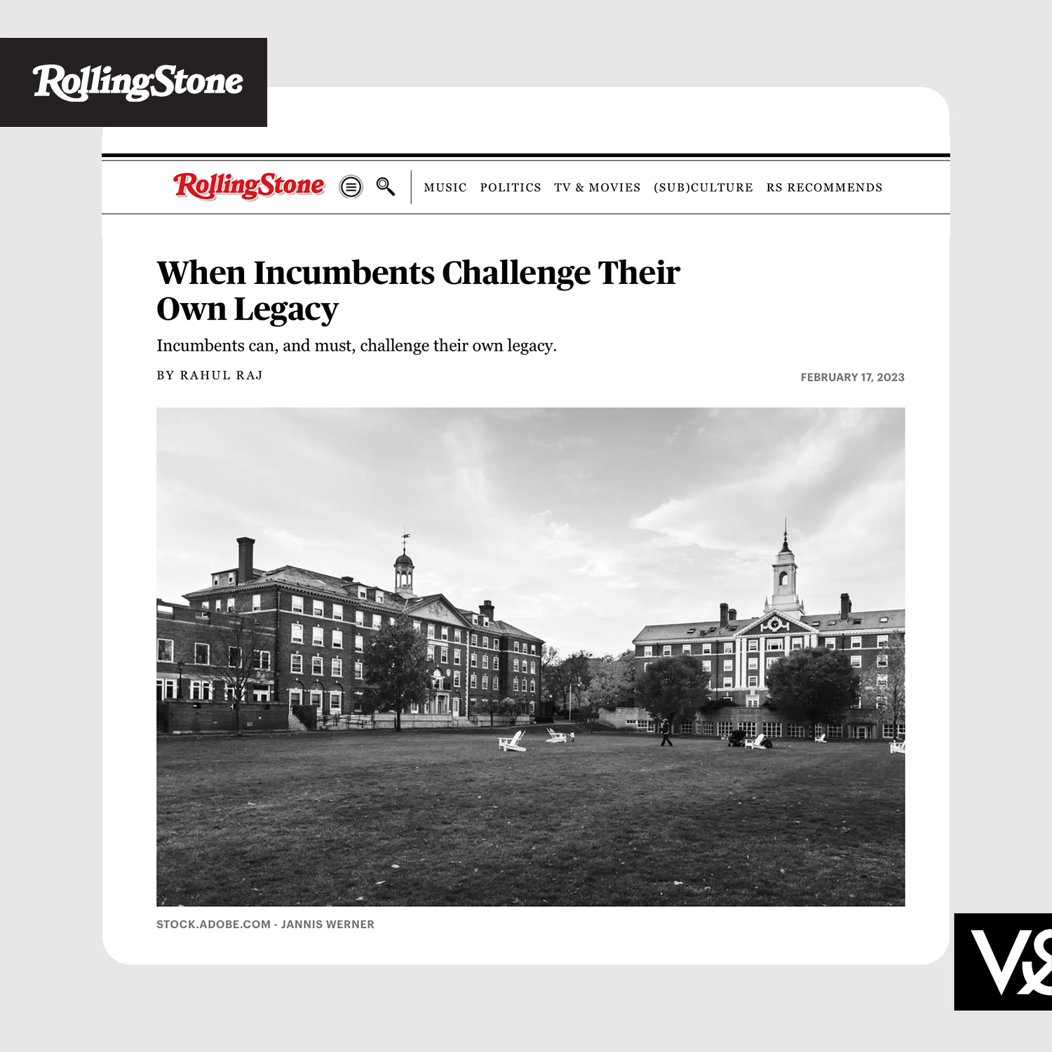 Rolling Stone – When Incumbents Challenge Their Own Legacy