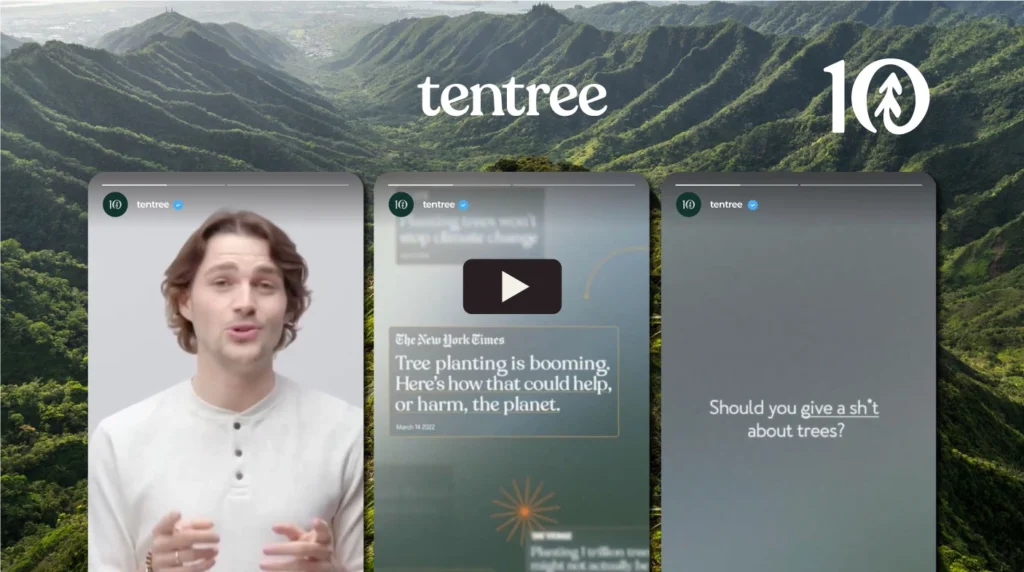 Ten Tree video ad with the question "Should we give a sh*t about trees?"