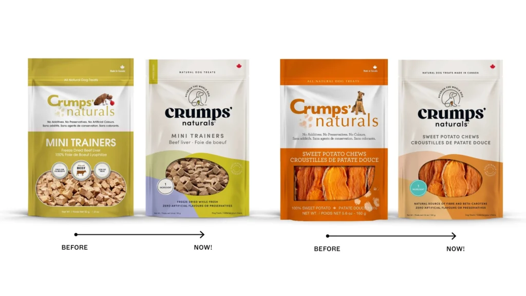 Prior Crumps packaging to new packaging. 